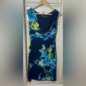 Ralph Lauren Navy Blue Floral Dress – Size‎ 6
